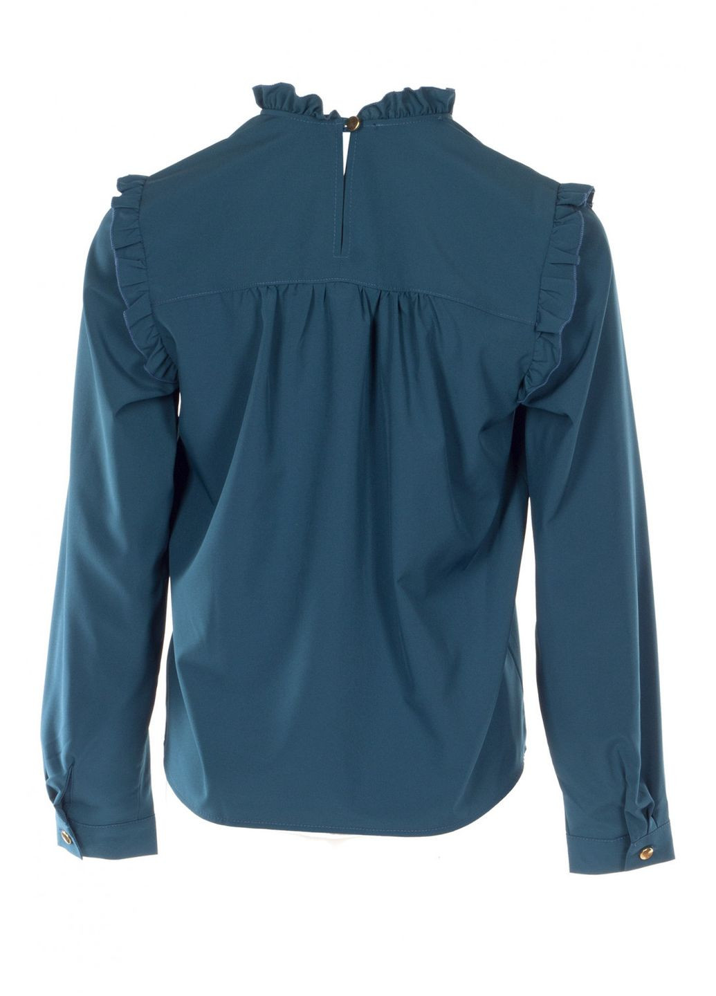 Синяя женская блузка со складками (ll205920079) LadyLike