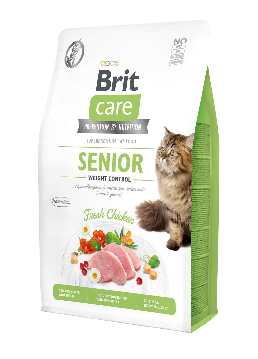 Сухий корм для літніх кішок із надмірною вагою Cat GF Senior Weight Control м з куркою 2 кг Brit Care (279567611)