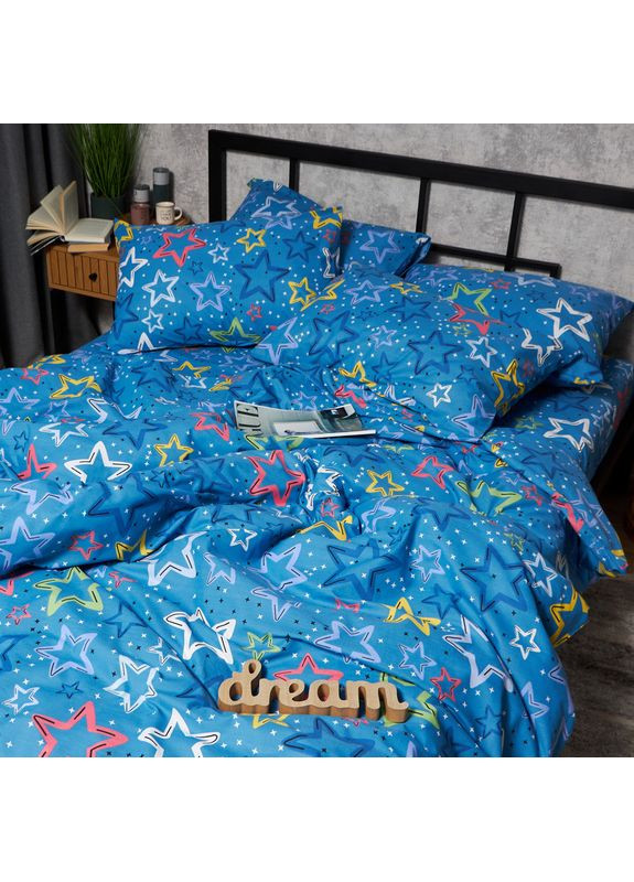 Комплект постельного белья Бязь Gold Люкс King Size 220x240 наволочки 4х50х70 (MS-820009278) Moon&Star Galaxy Dreams (356114525)