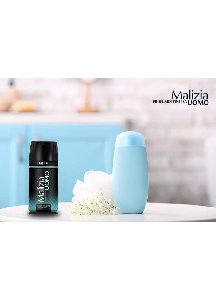 Дезодорант парфюмированный мужской Аква Uomo Aqua 150 мл Malizia (370567229)