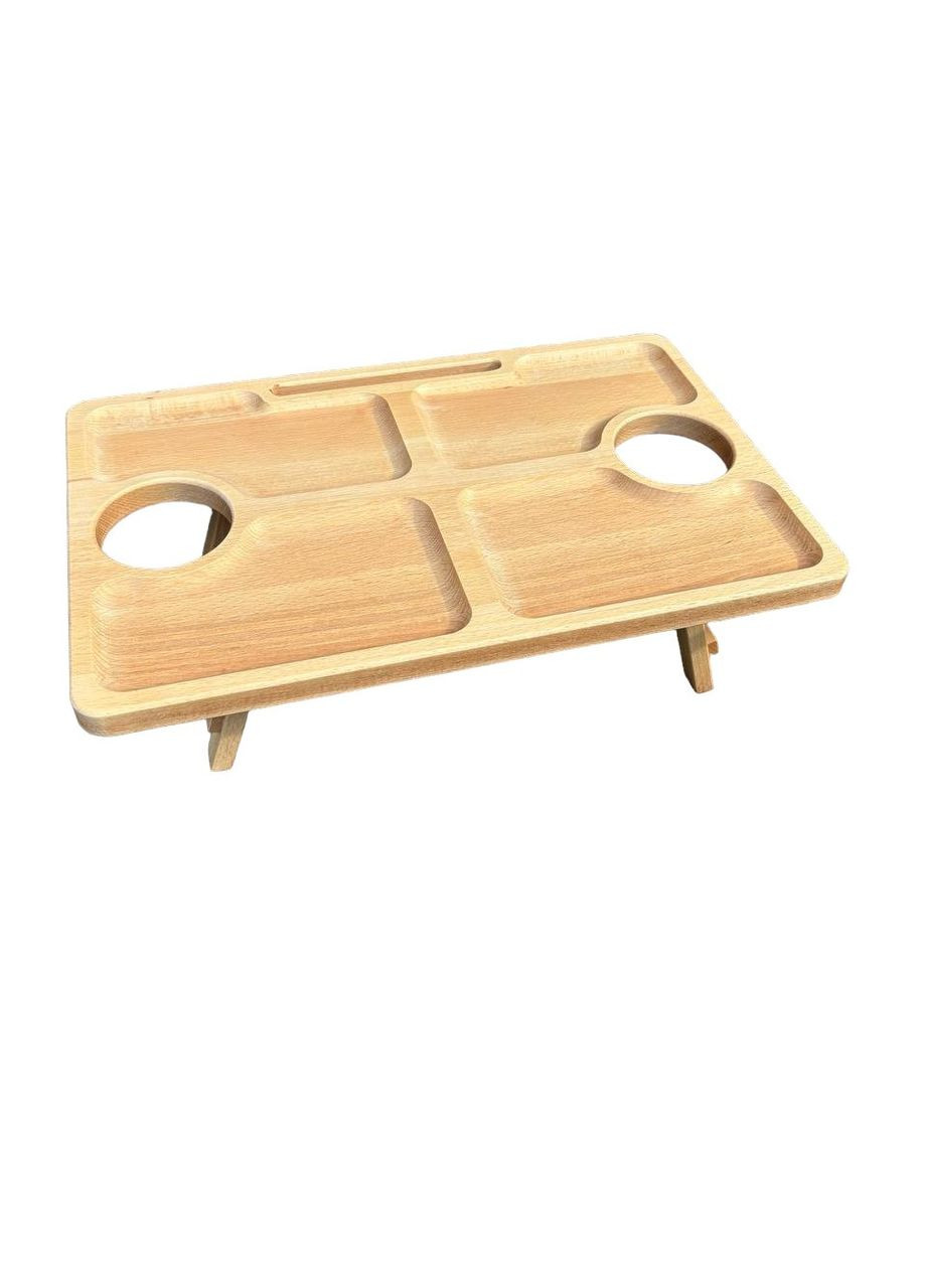 Буковий Пивний столик з підставкою для телефону Великий 50x30 см No Brand (330774608)