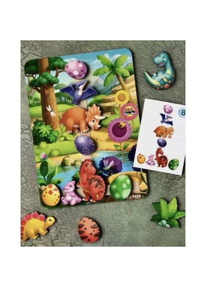 Дерев'яна гра на липучках "Долина динозаврів" Ubumblebees (318018900)