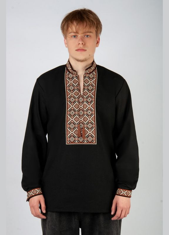 Чёрная рубашка мужская 08-2443-71в молочный Авекстекс (323649828)