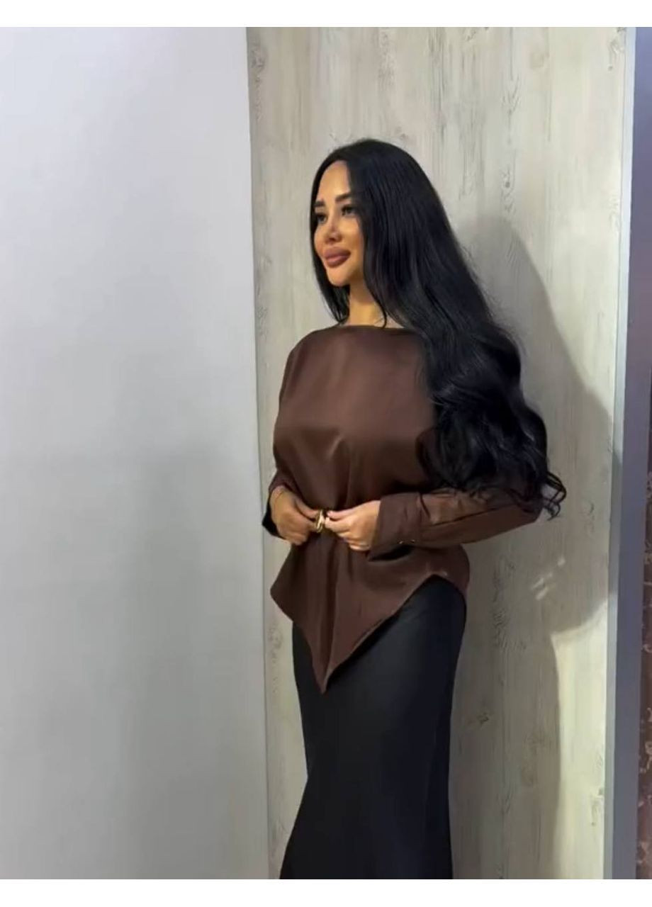 Коричнева блузка жіноча KaraMix