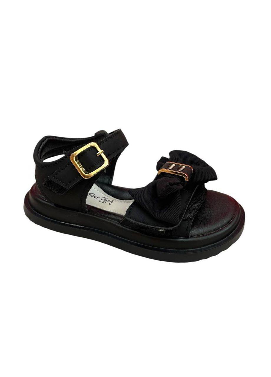 Черные детские босоножки на девочку черные Jong Golf