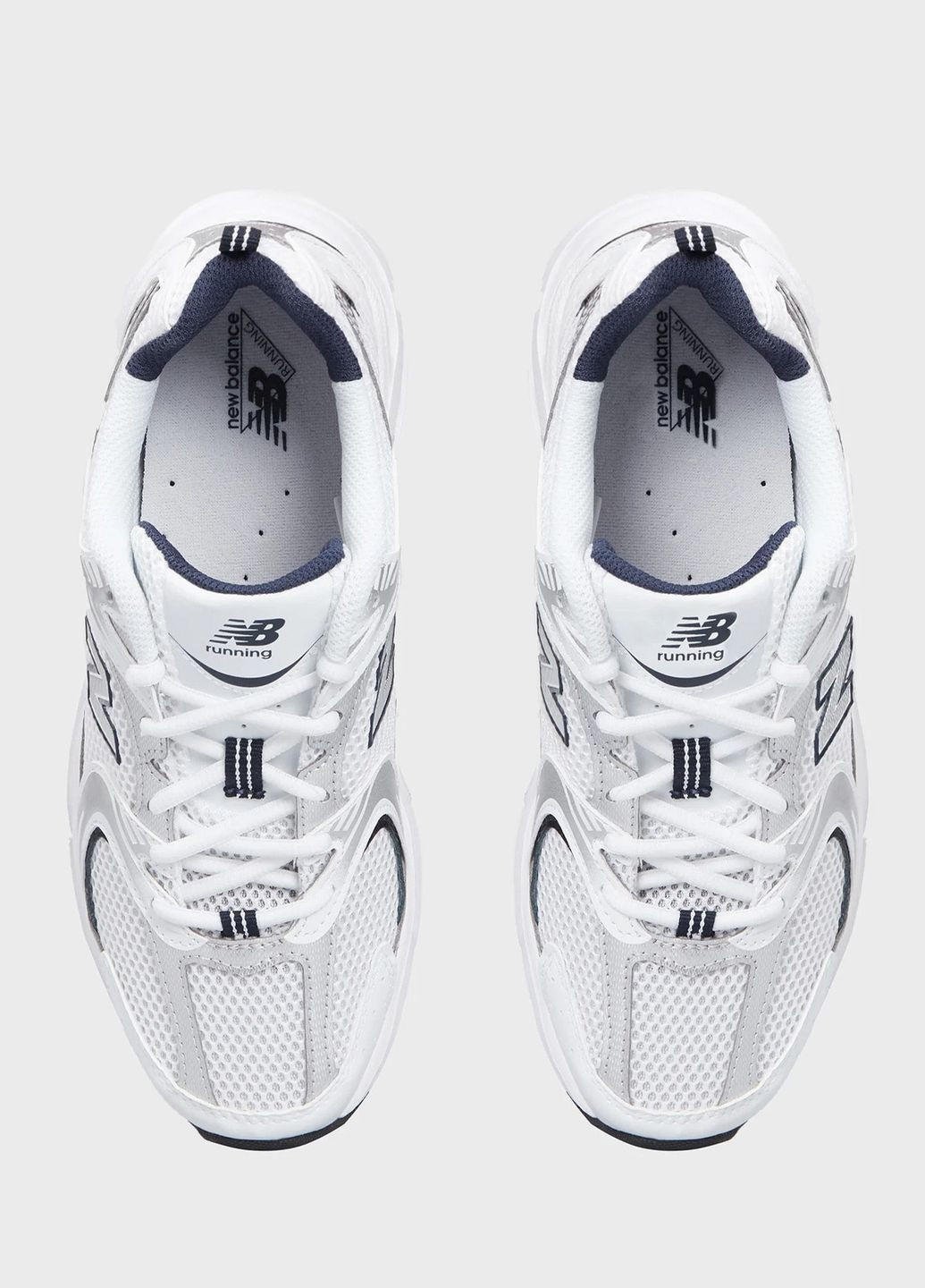 Белые всесезонные кроссовки унисекс 530 mr530sg весна-лето сетка кожа текстиль белые New Balance