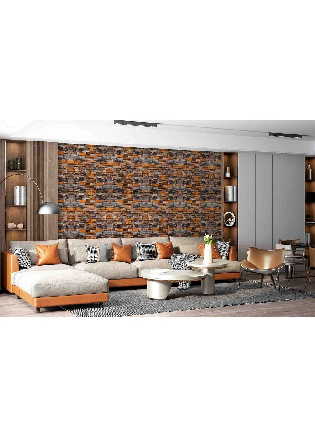 Самоклеящаяся декоративная 3D панель кирпич песчаник 700x3080x3 мм Loft Expert (382763672)