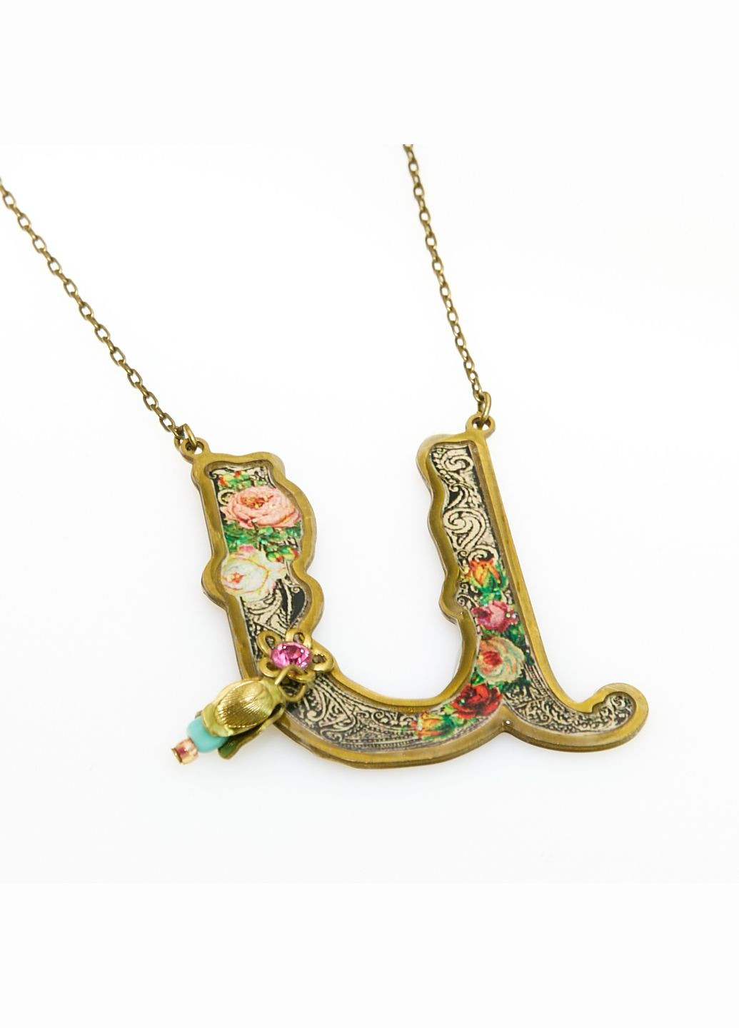 Кулон з латуні у вигляді літери "u" з кристалами Swarovski Michal Negrin (346241754)