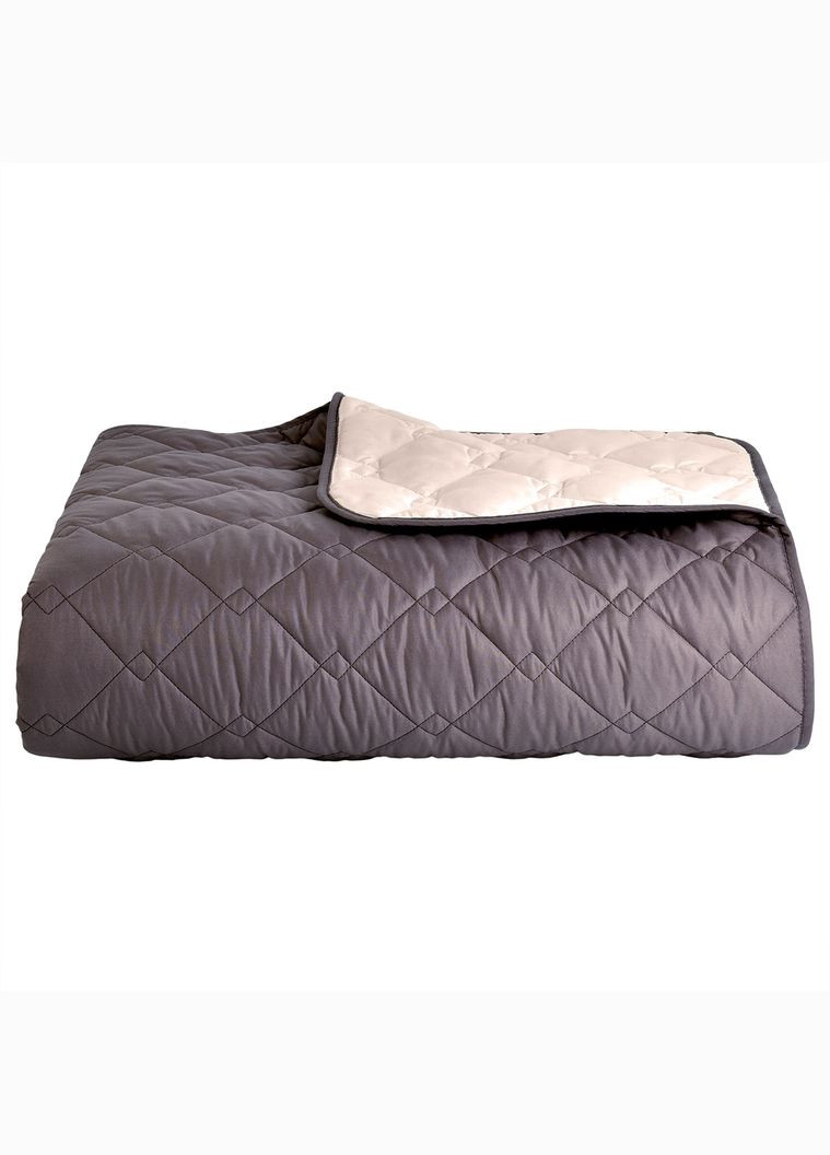 Двухстороннее покрывало Стиль Cube 180х210 см микрофибра с антиаллергенным волокном, шоколад/беж (8-32404*002) IDEIA (311226023)