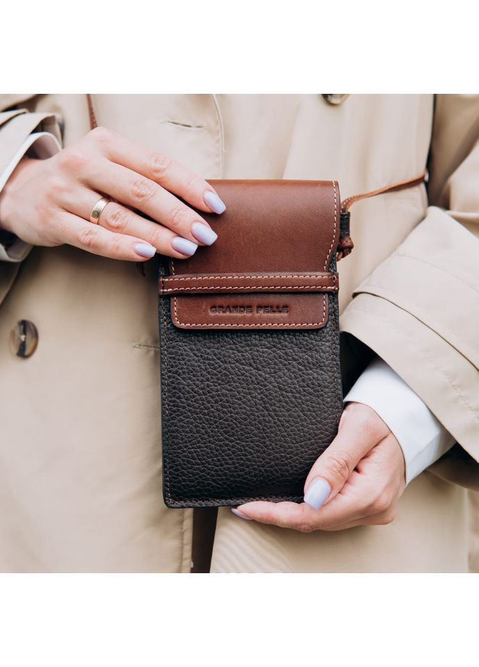 Минисумка чехол для телефона, панч 70372023 комбинированная Grande Pelle (348430382)