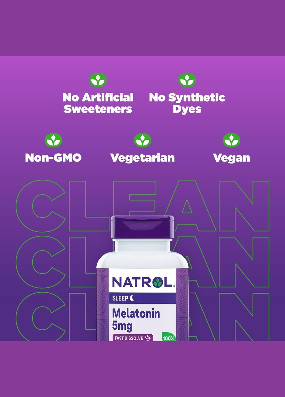 Мелатонін для сну та відновлення 5 мг - 250 таблеток полуничний смак Natrol (317292128)
