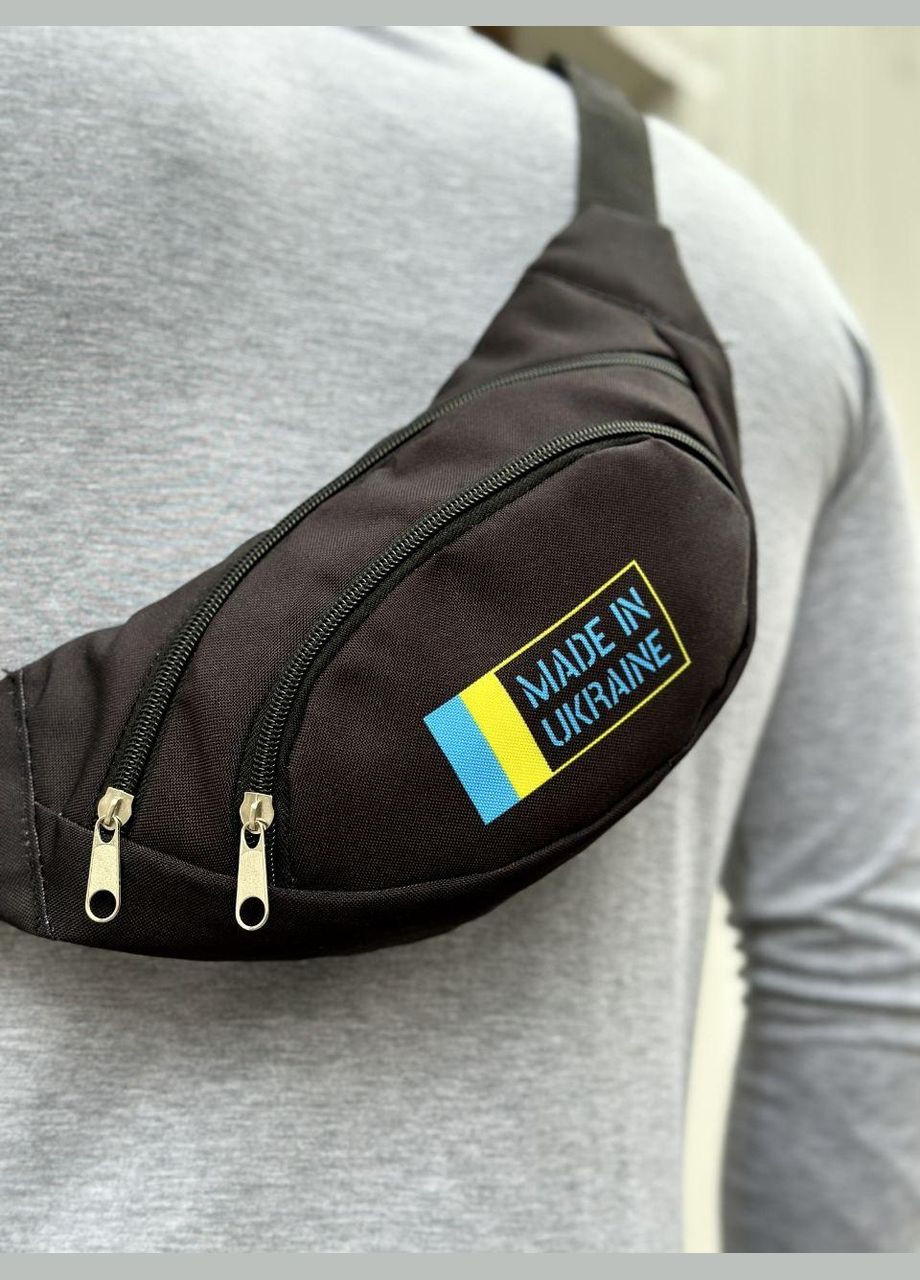 Патриотическая поясная сумка мужская Чёрная (В01300В) No Brand (306633034)