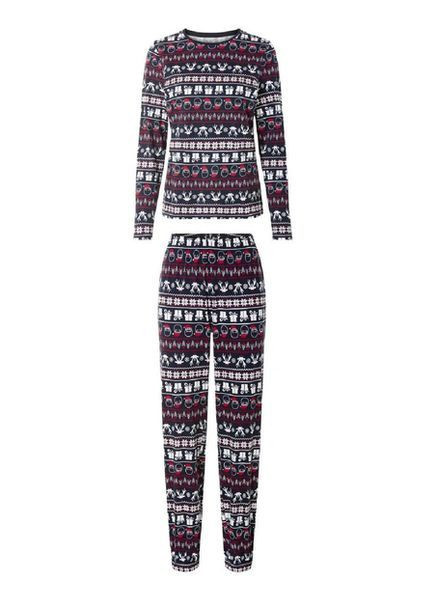 Темно-синя зимня жіноча піжама лонгслів + брюки Esmara