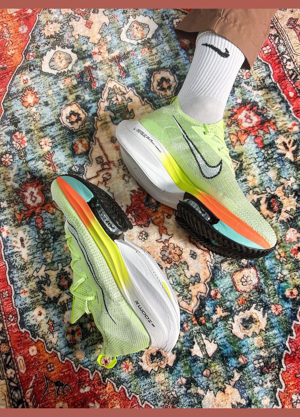 Зеленые демисезонные мужские и женские кроссовки nike air zoom alphafly next 2 green | найк аир зум алфафлай зеленые No Brand