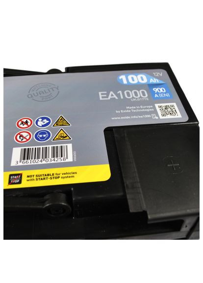 Аккумулятор автомобильный (EA1000) Exide PREMIUM 100A (369883797)