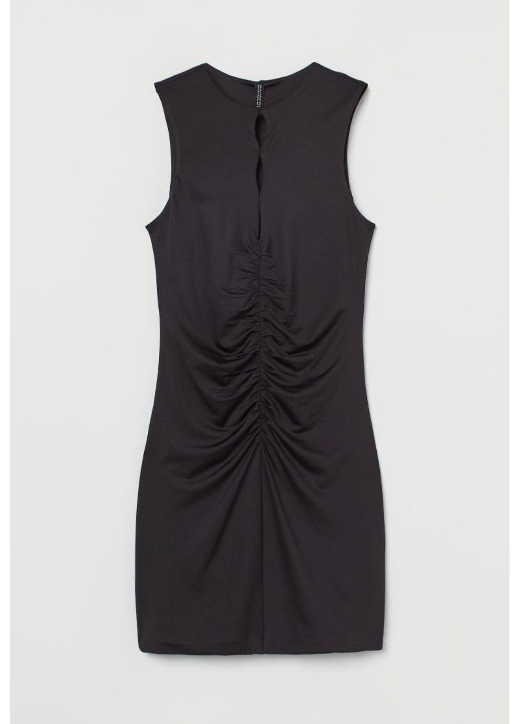 Черное коктейльное женское трикотажное платье со сборками н&м (57063) xs черное H&M