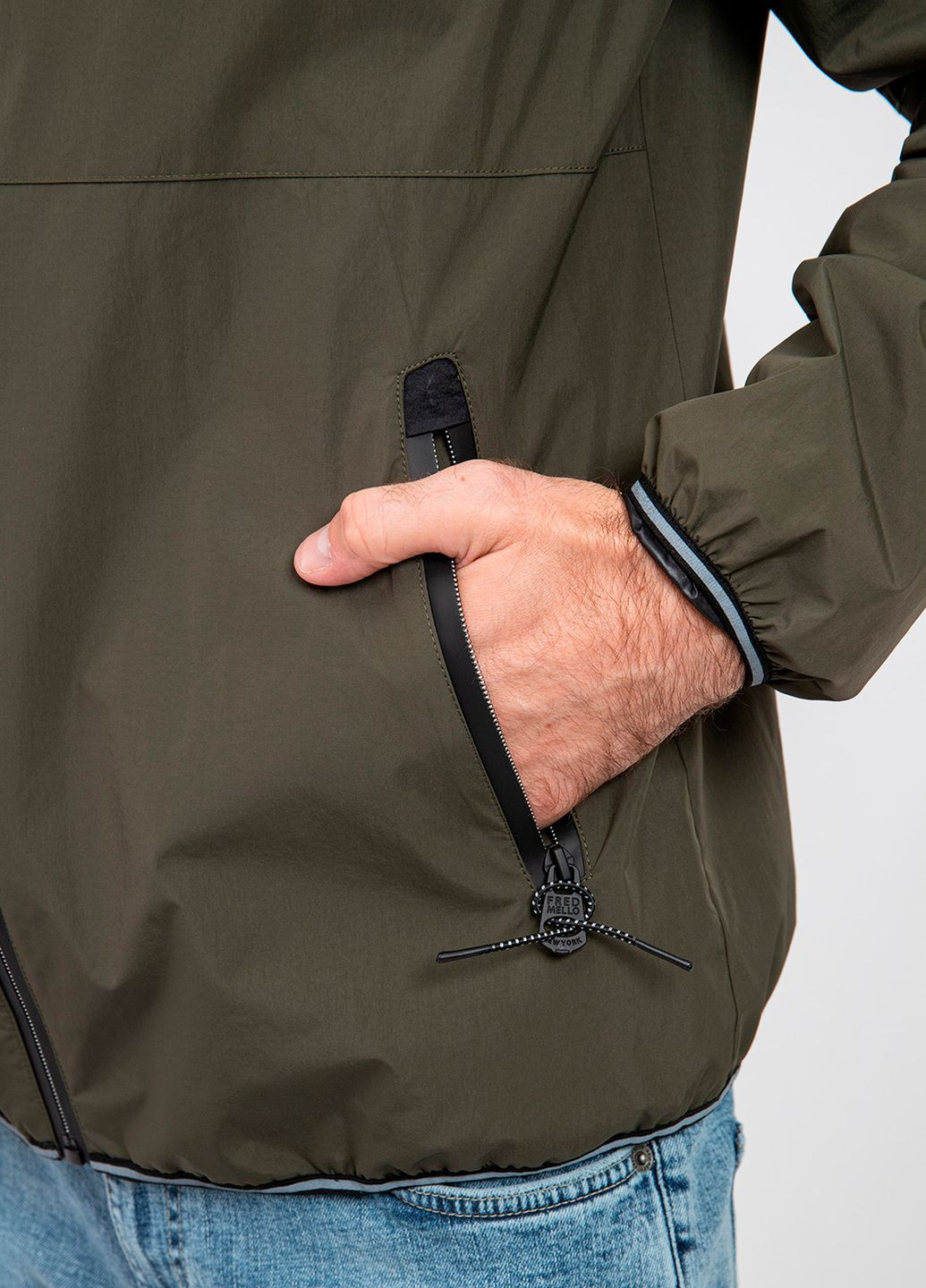 Оливковая (хаки) демисезонная куртка Fred Mello