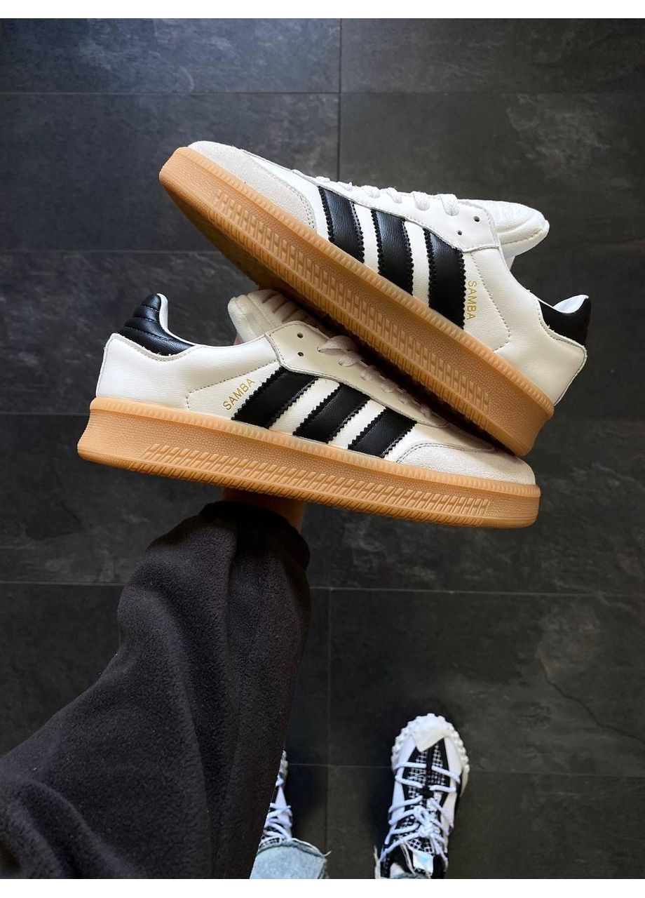 КРОСІВКИ ЖІНОЧІ ADIDAS SAMBA XLG WHITE / BLACK GUM PLATFORM АДІДАС САМБА No Brand чорні демісезони (367168147)