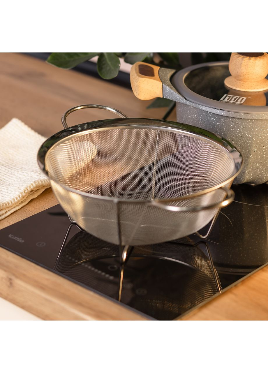 Дуршлаг с двумя ручками 20 см мелкоячеистая сетка из нержавеющей стали Jooki (358705842)