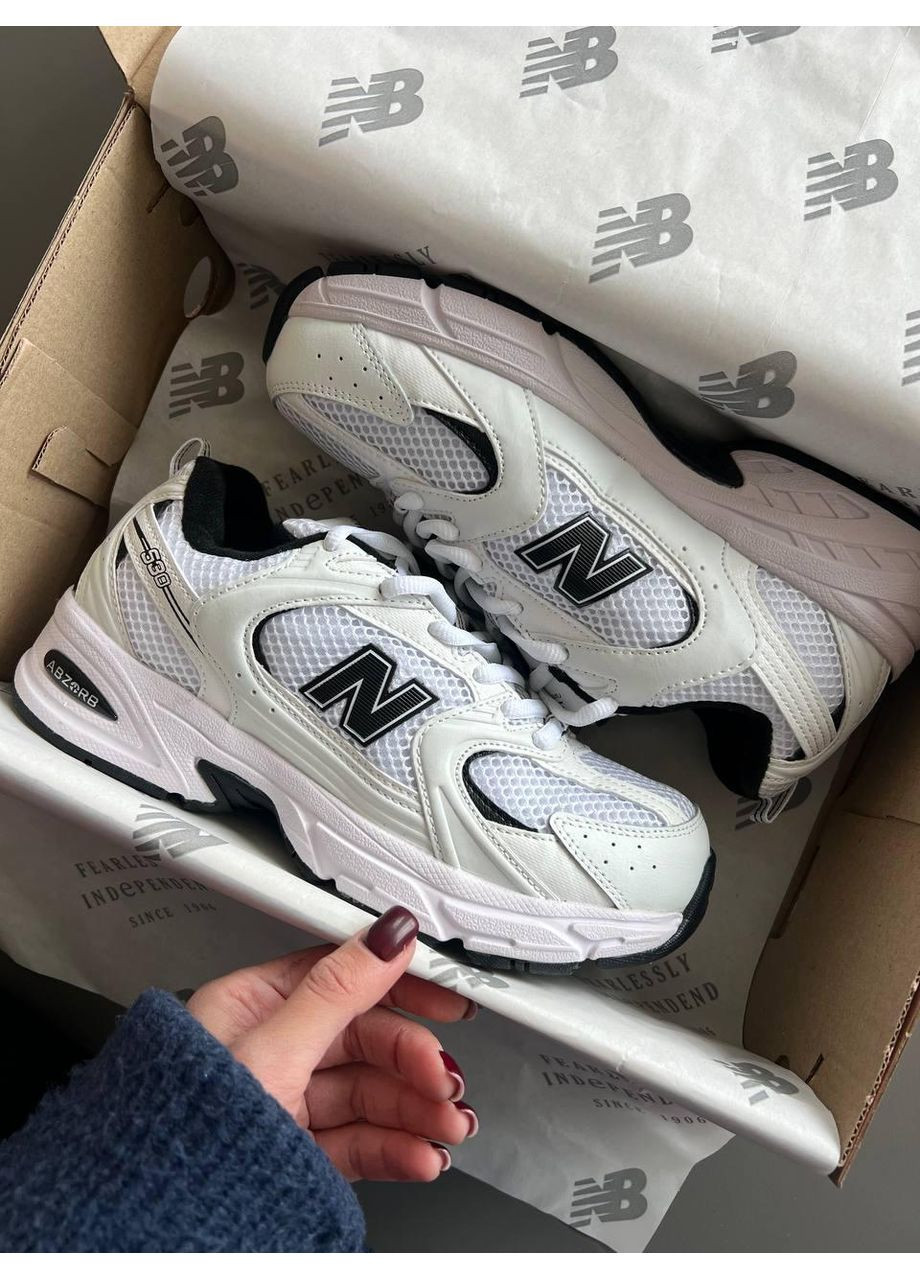 Черные демисезонные кроссовки мужские new balance 530 fur white black нью беланс 530 No Brand