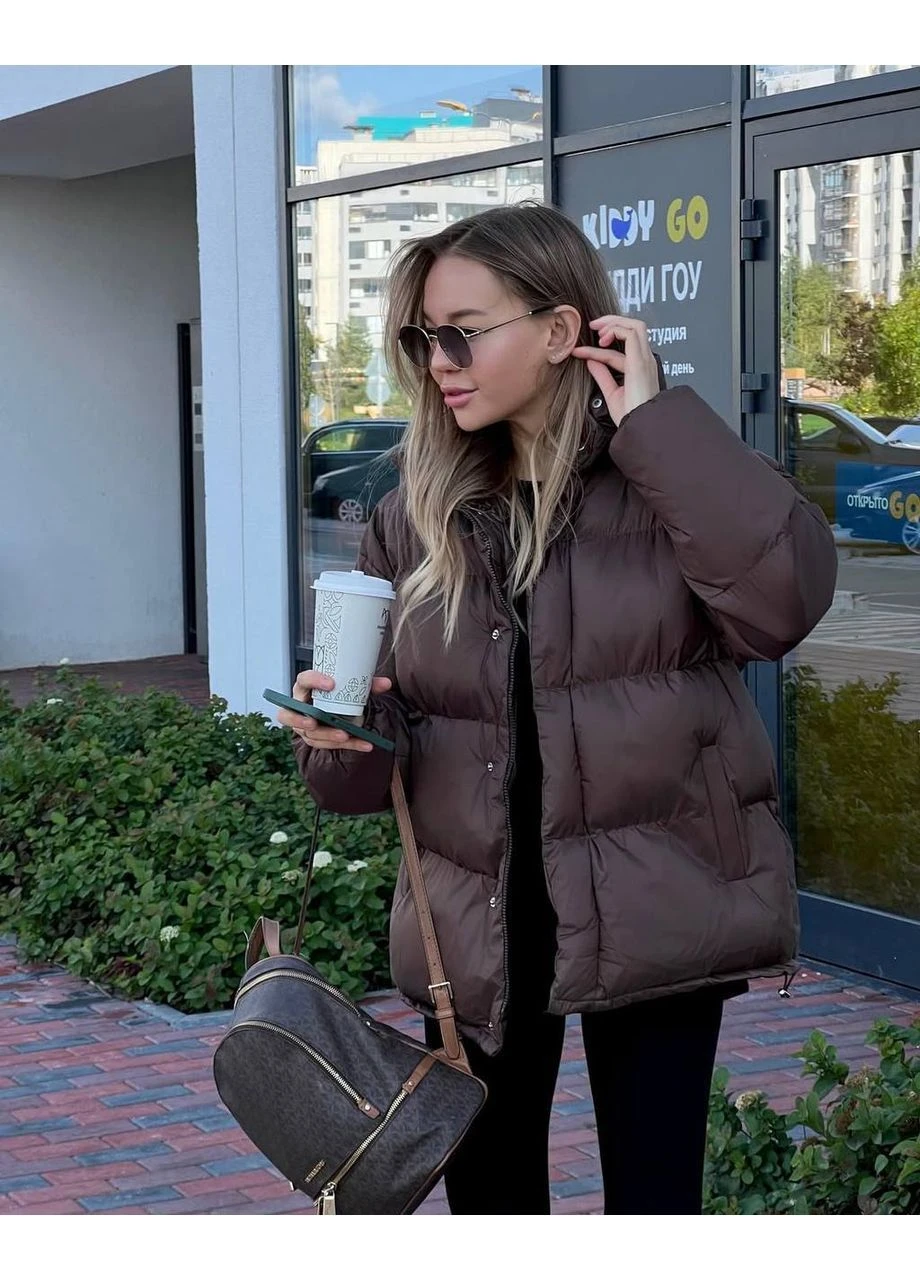 Коричнева демісезонна куртка жіноча No Brand