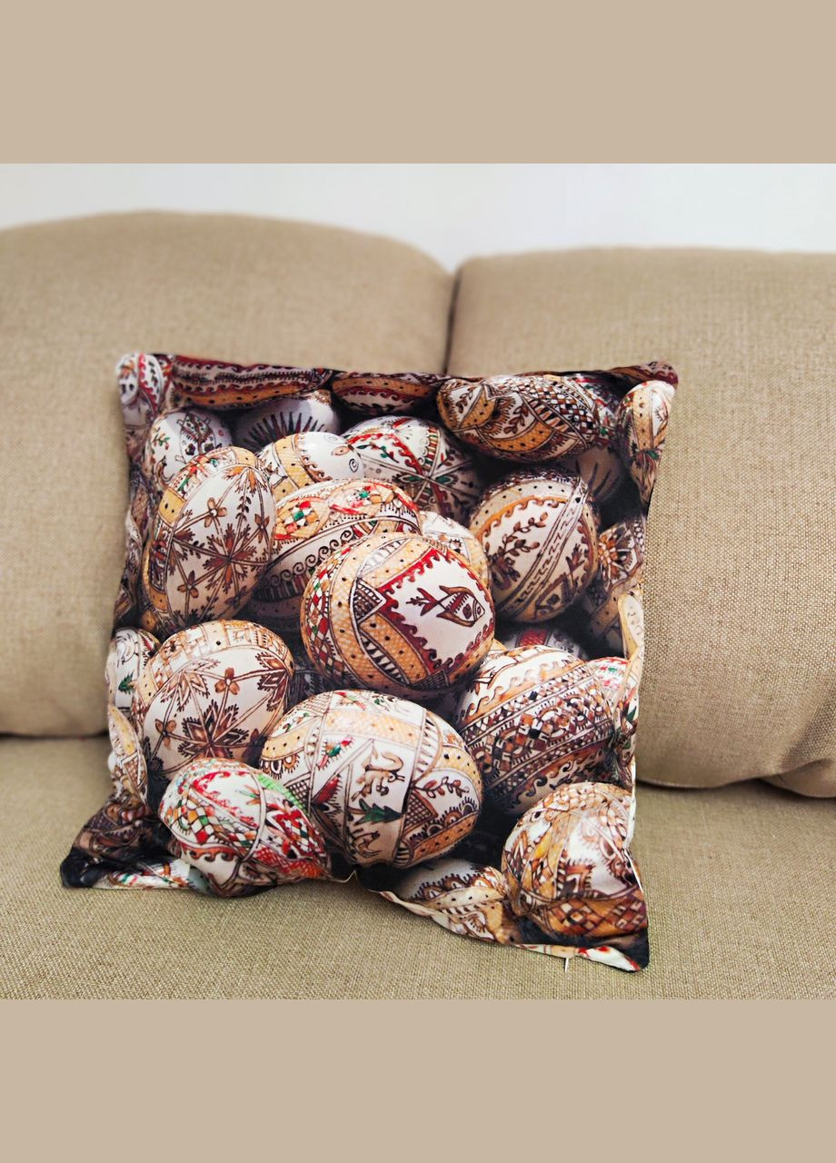 Декоративная наволочка из мягкого велюра на декоративную подушку 45смХ45см Наволочка с пасхальными писанками Наволочка1 45х45 Maystat (305742537)