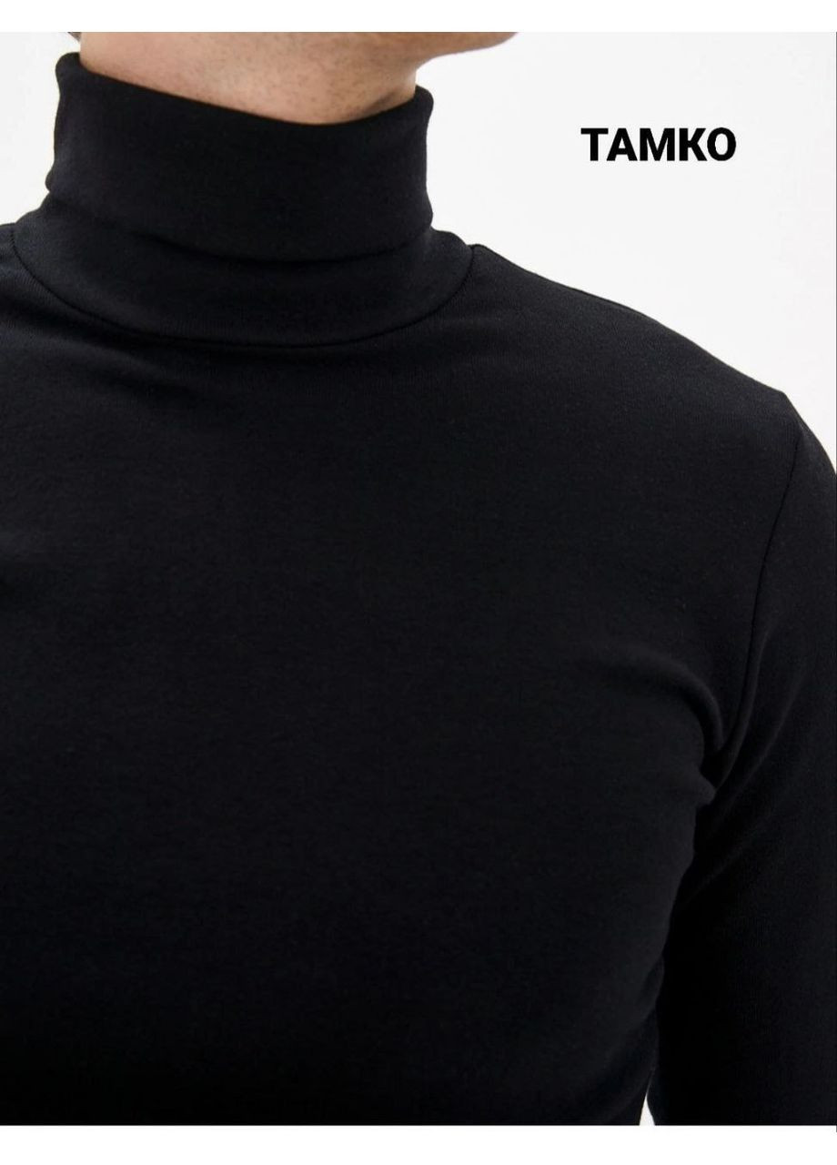 Чорний демісезонний 🖤 класичний чоловічий светр із відворотом із турецького трикотажу — заміри в описі DK/DL Мода без кордонів