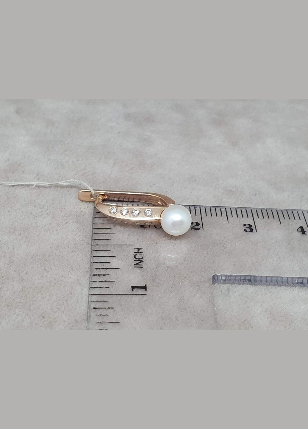 Золоті сережки з діамантами і перлами. Артикул 702090 No Brand (337171878)