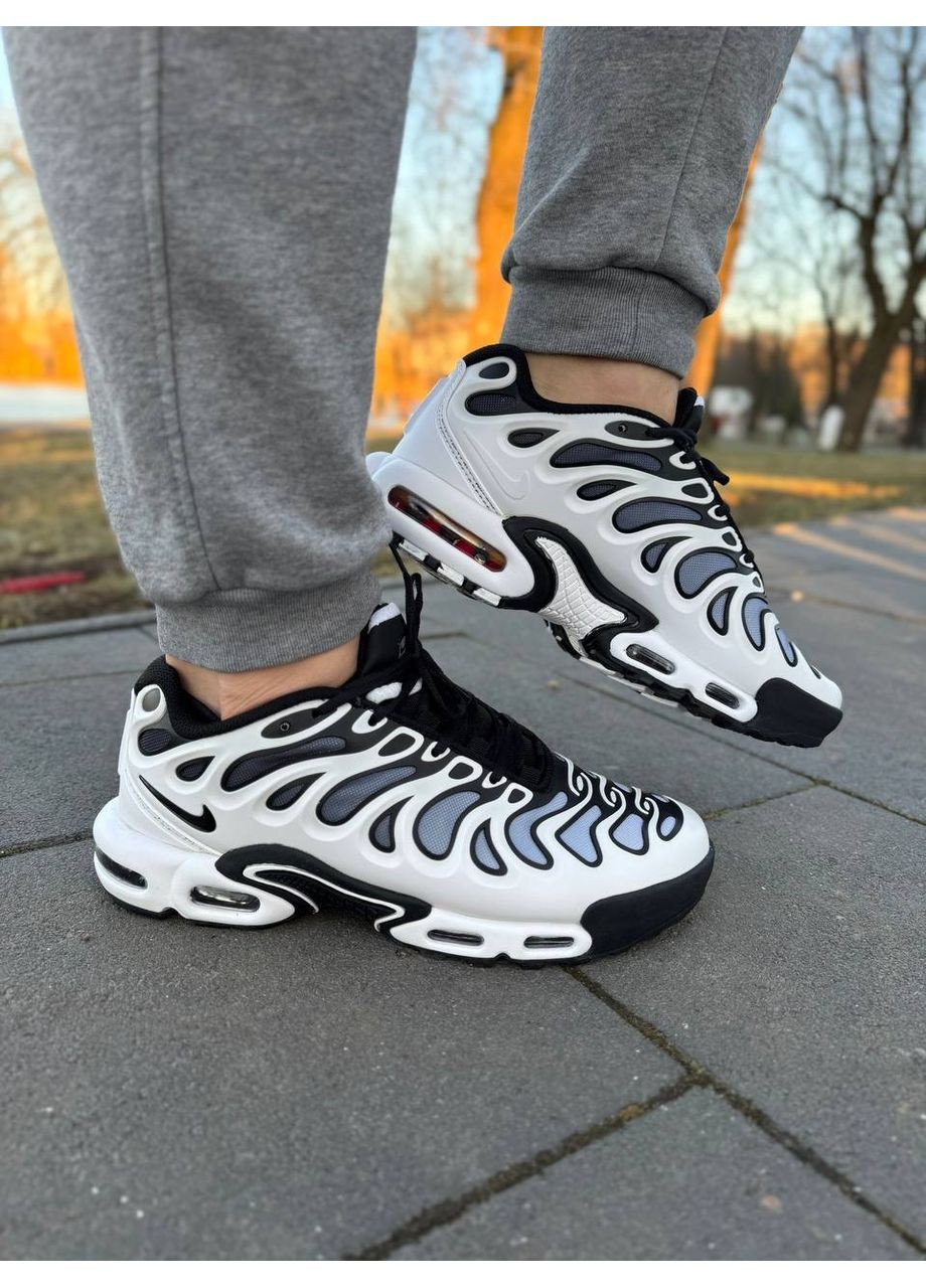 Чорні Осінні кросівки чоловічі nike air max plus drift white-black найк аір макс тн плюс No Brand