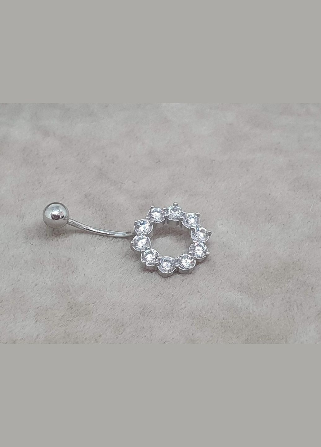 Срібна сережка для пірсингу пупка. 6028 Ірій (330033722)