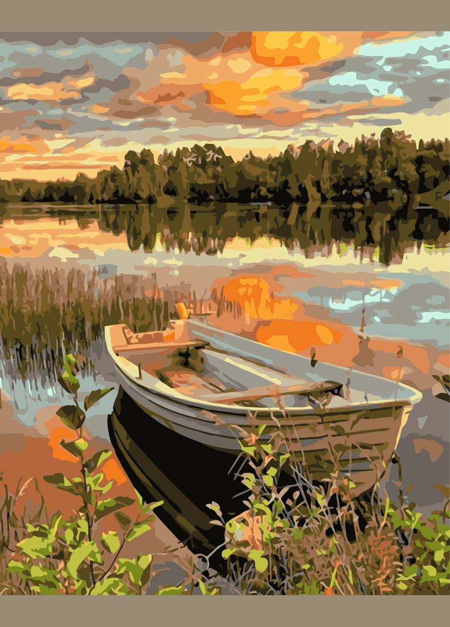 Картина за номерами (складна) Човен на заході сонця LW 2196 40*50 виробництво Україна Origami (322141844)