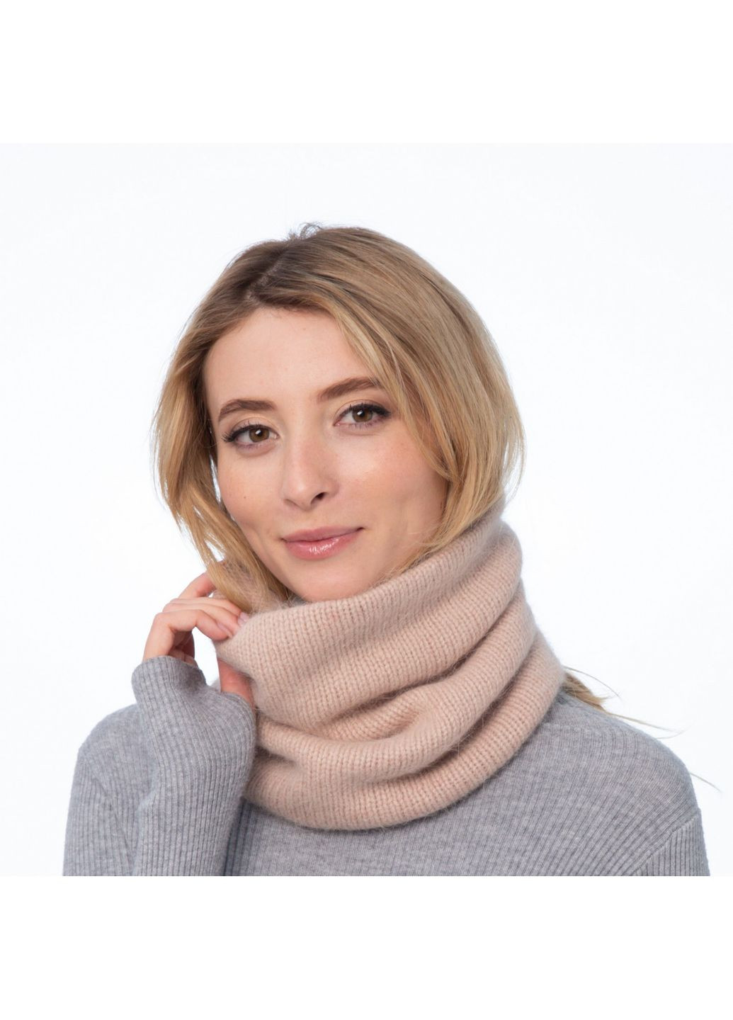 Бафф женский ангора бежевый AMBER LuckyLOOK 225-572 (322789237)