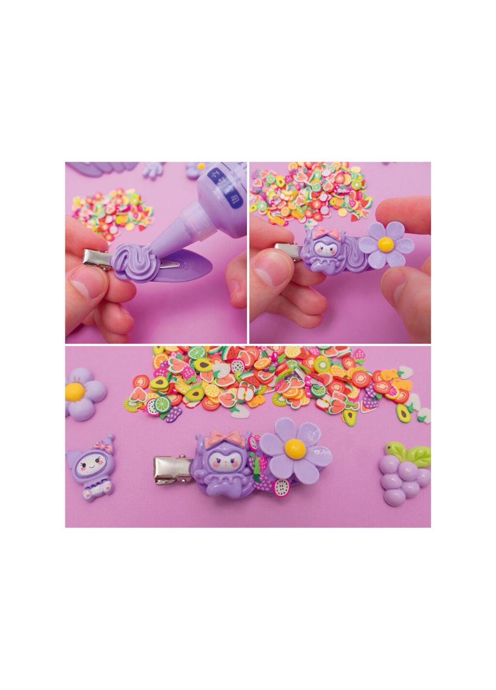 Набор для творчества Клей с кабашонами. Заколки фиолетовые VT4600-01 shop (4820234767724) Vladi toys (362979745)