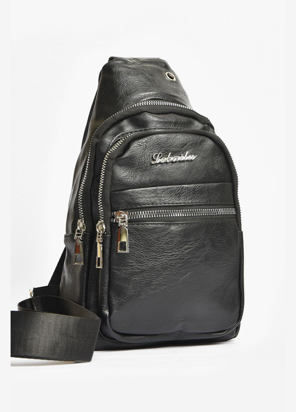 Сумка мужская через плечо из экокожи черного цвета Let's Shop (336147713)