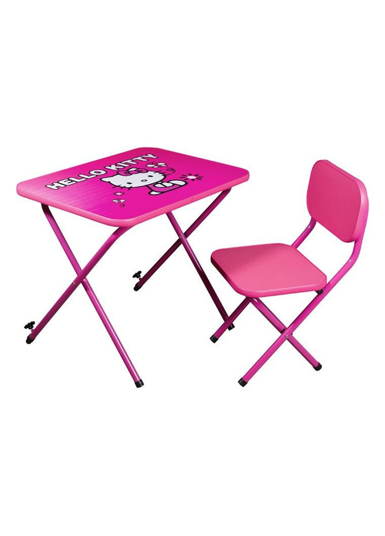 Парта Оmmi Китти Детская парта из ламинированного ДСП и металла Малиновая Ommi (338596819)