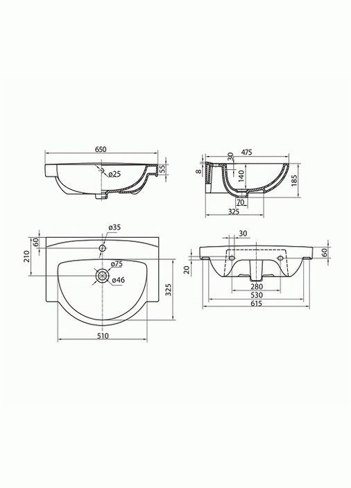 Умивальник меблевий Freja 65 KOLO (329440851)