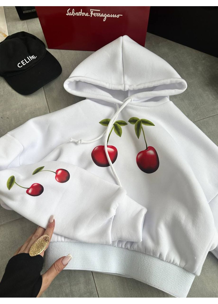 Реал! Стильне худі з вишеньками | Розмірна сітка в описі DK/DL Мода без кордонів (357741069)