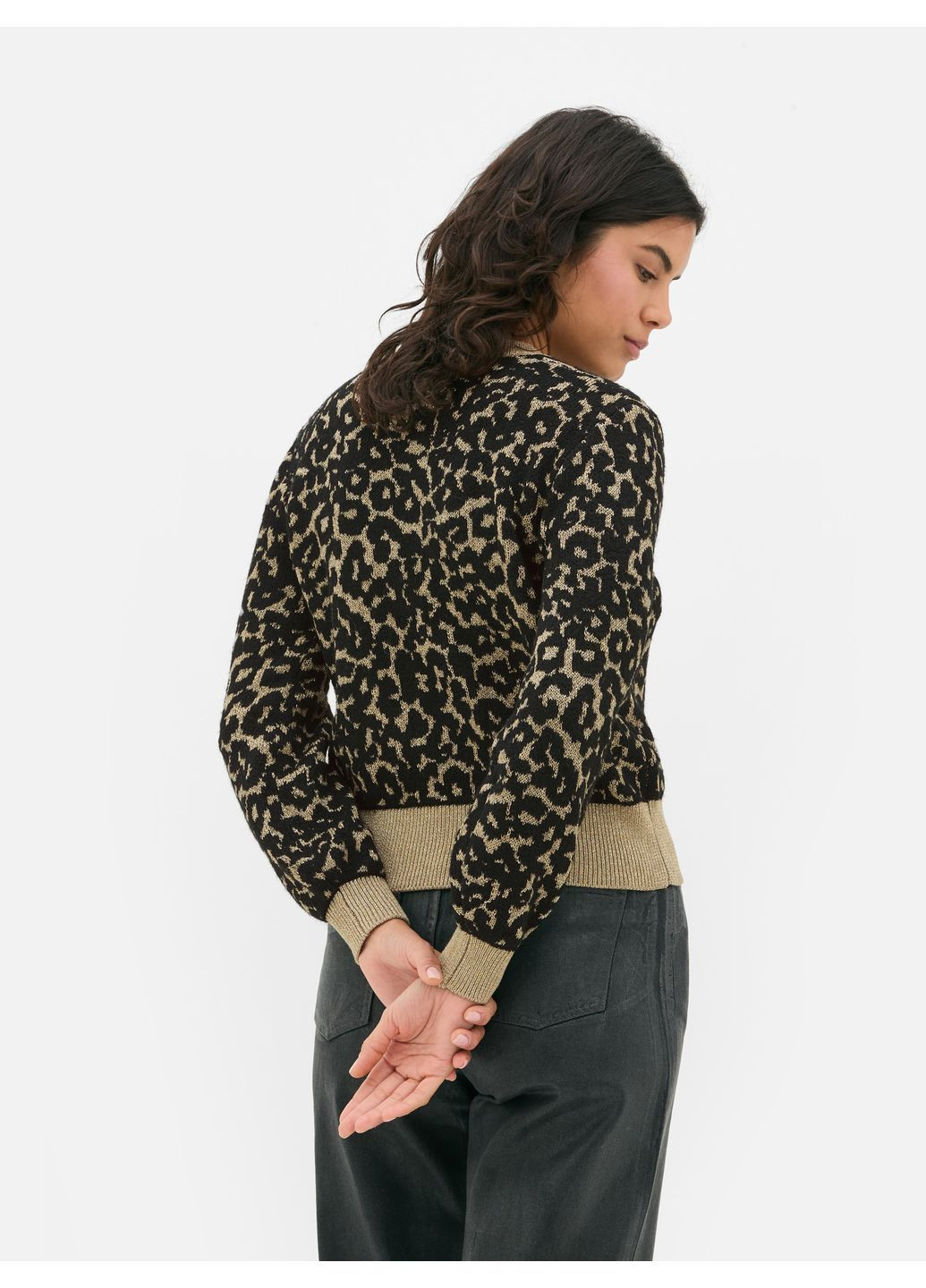 Бежевый джемпер демисезон,бежевый в черные узоры, Primark