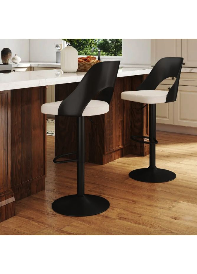 Комплект барных стульев Navare экокожа черно-белый Costway (361951818)