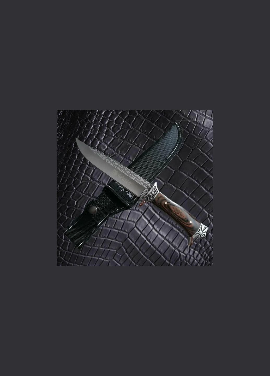 Ніж мисливський туристичний SA42 у чохлі Дерев'яна ручка Columbia (346597108)