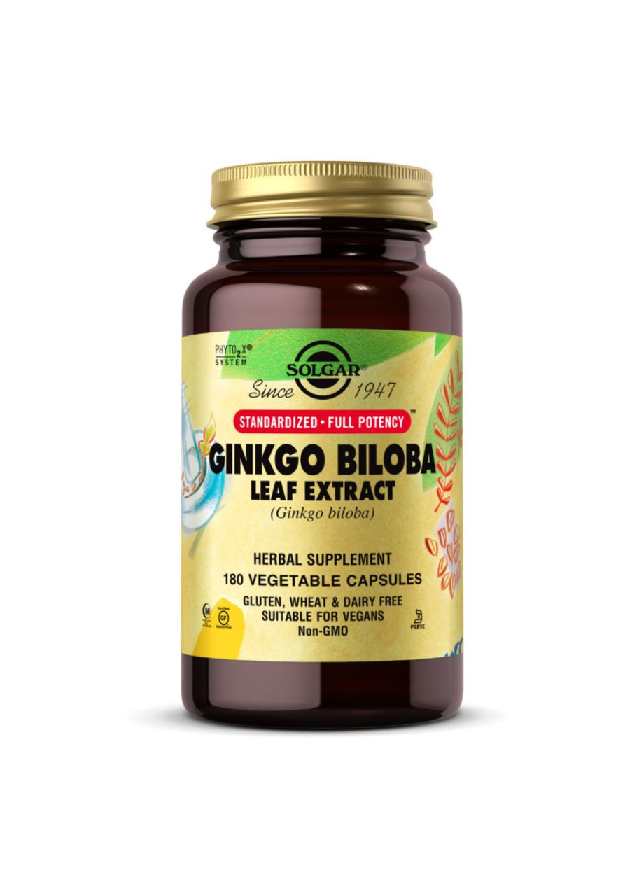SFP Ginkgo Biloba Leaf Extract - 180 vcaps Solgar (369397147)