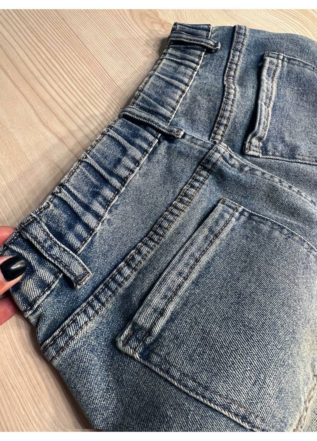 Шорты женские джинсовые 560-88 бермуды с резинкой на талии голубые Allure (336491710)