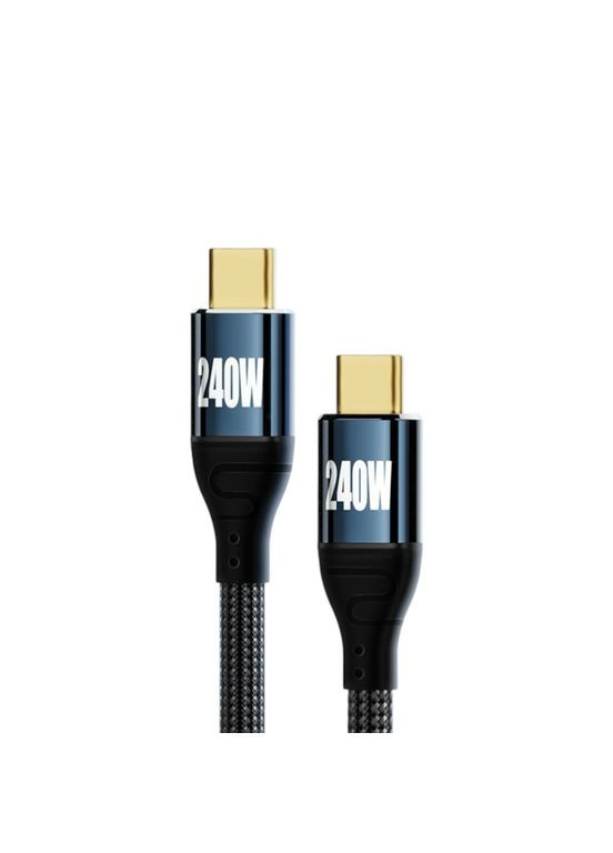 Кабель USB-C to USB-C 240W 2.0 Emark 48V|5A QC4.0 PD3.1 480Mbps 1.5m CCC15-05BK Black Remzona (334293893)