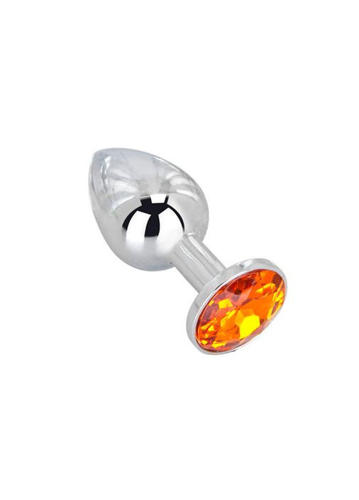 Стальная анальная пробка с кристаллом - 3.2*8.2 см – Анальные игрушки No Brand (370611938)