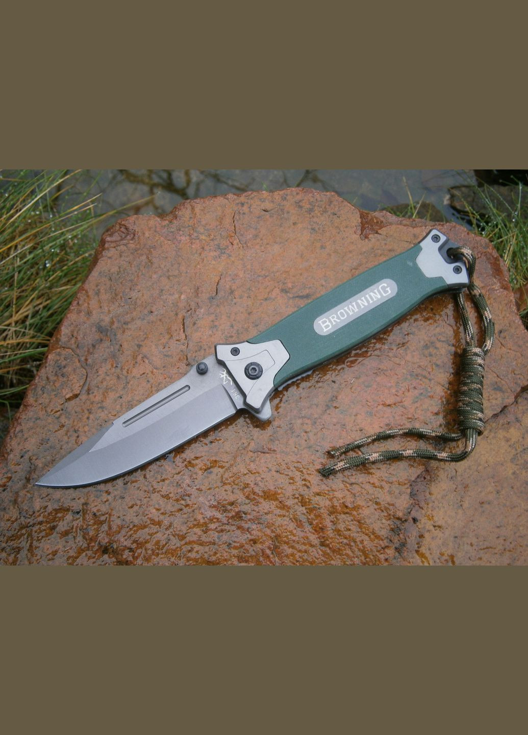 Ніж складаний АК 63 G10 Liner-Lock Аssist оливковий 22 см Brawning (315501886)