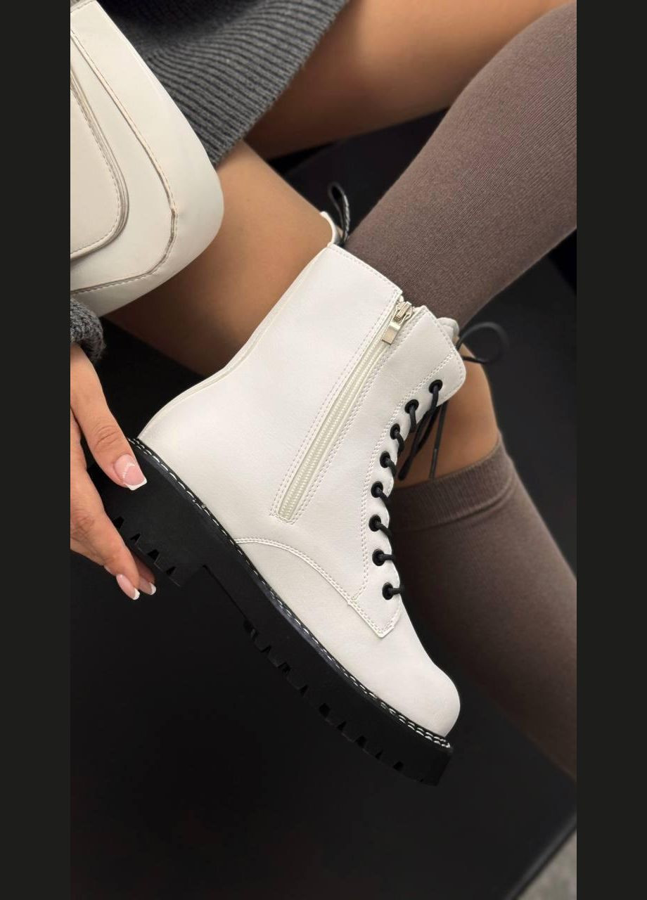 Черевики жіночі демісезонні білого кольору No Brand Черевики демісезонні (329443188)