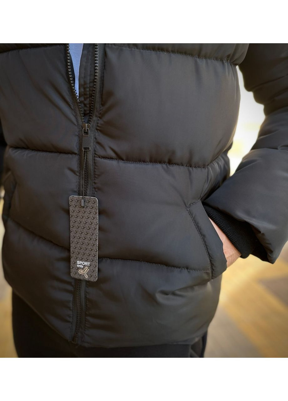 Черная зимняя куртка зимняя черная из лого Luna