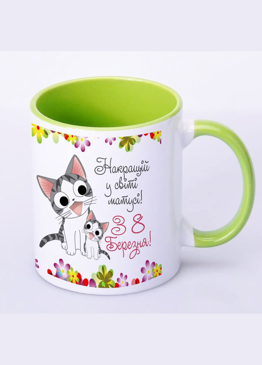 Чашка с печатью "Лучшей в мире мамочке, с 8 марта" 330 мл (цвет салатовый) (23073) No Brand (322648512)