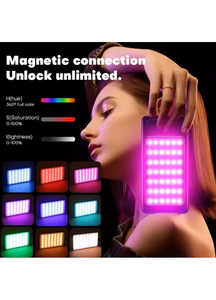 Накамерный свет M20 RGB, 72+42 LED, 22 эффекта, аккумулятор 3000 mAh No Brand (361944435)