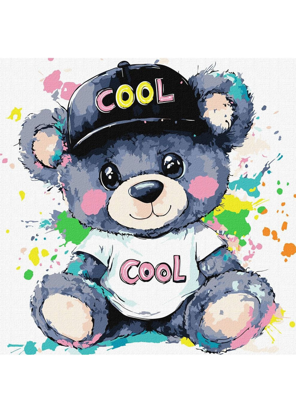 Набор для росписи по номерам для детей Крутой мишка KHO6807 Разноцветный shop (4823104387275) IDEYKA (372363291)